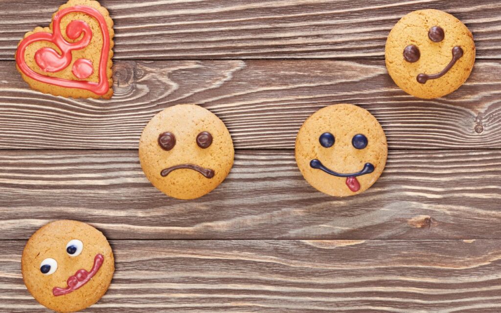 cookies on a wooden tray
