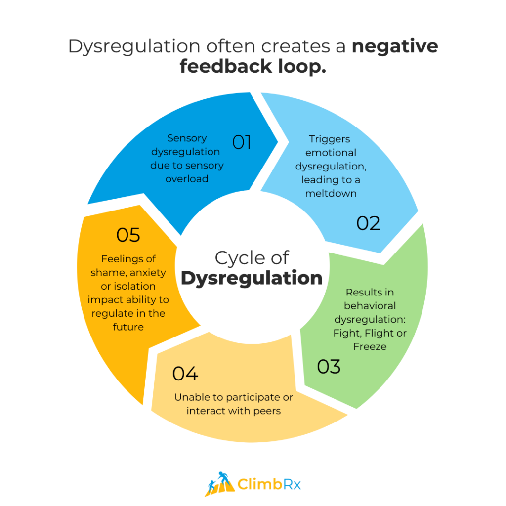 Dysregulation often creates a negative feedback loop, where one challenge leads to another, compounding the difficulties over time.