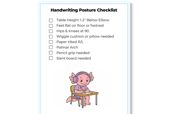 Handwriting Posture Checklist