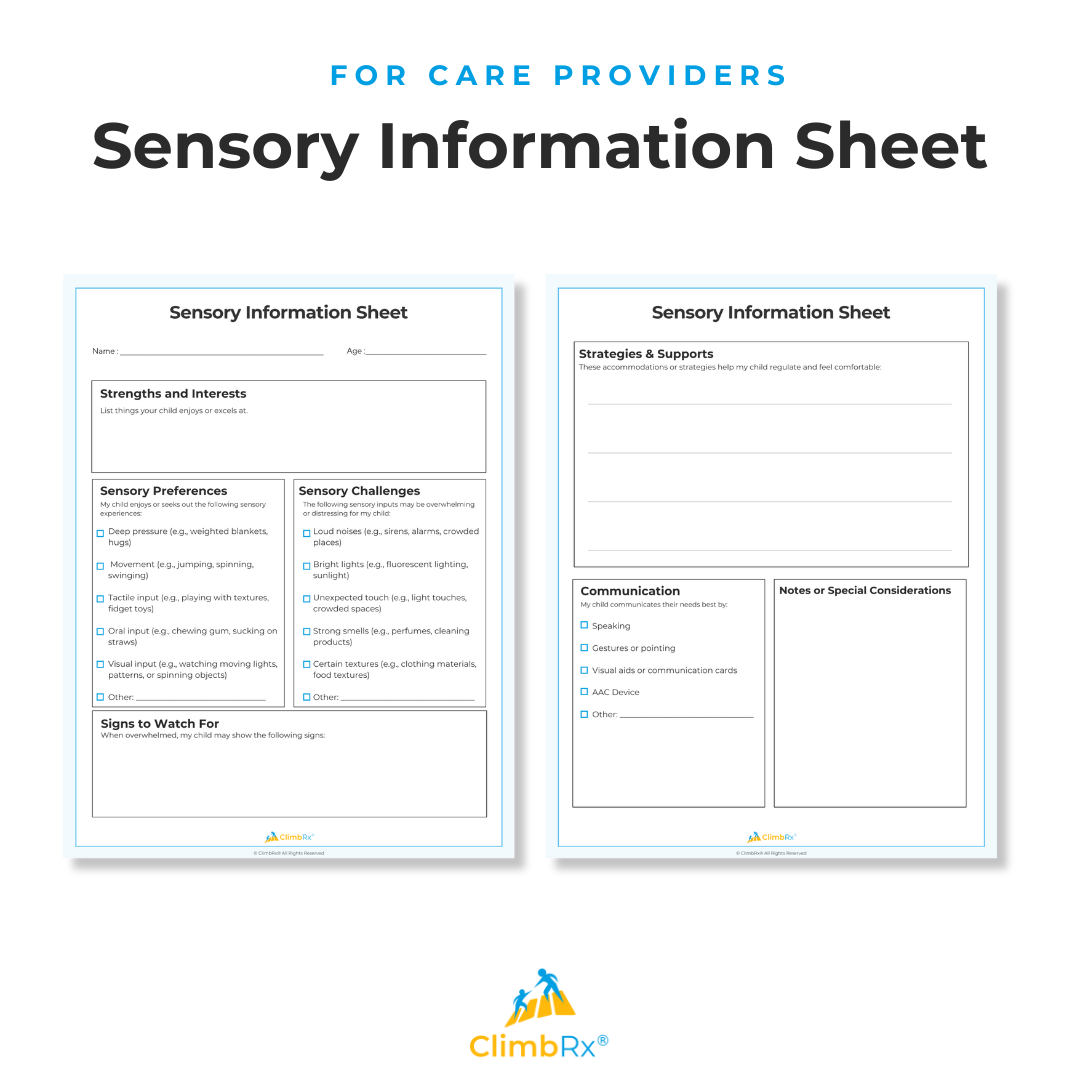Sensory Information Sheet 1 Sensory Information Sheet